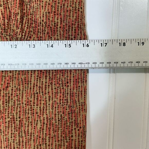 Axcess Liz Claiborne XL Micropleated Crinkle Mesh Top Brown Red Y2K Cottagecore - Picture 4 of 8